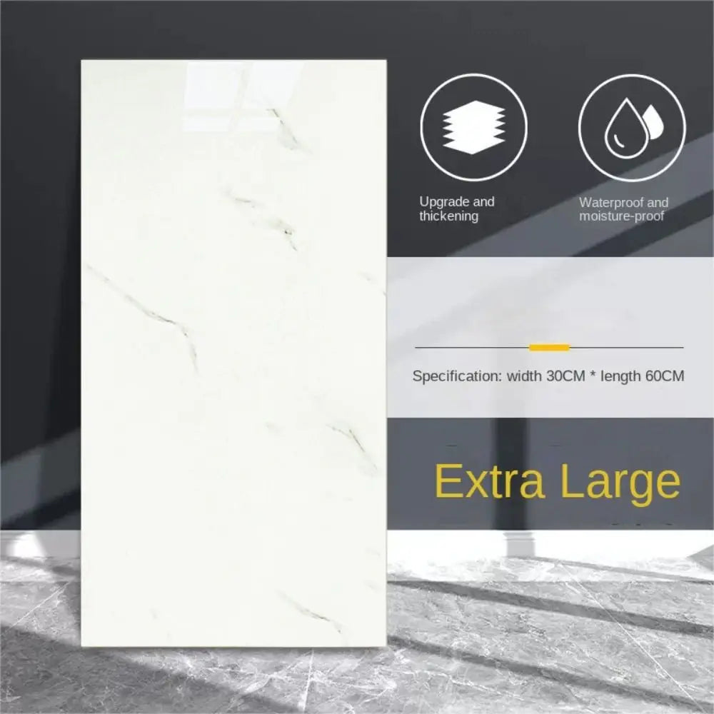 10Pcs Self-adhesive Marble Tiles Sticker Waterproof 30cmx60cm Tiles Floor Stickers PVC Tile Kitchen Bathroom Wall Sticker
