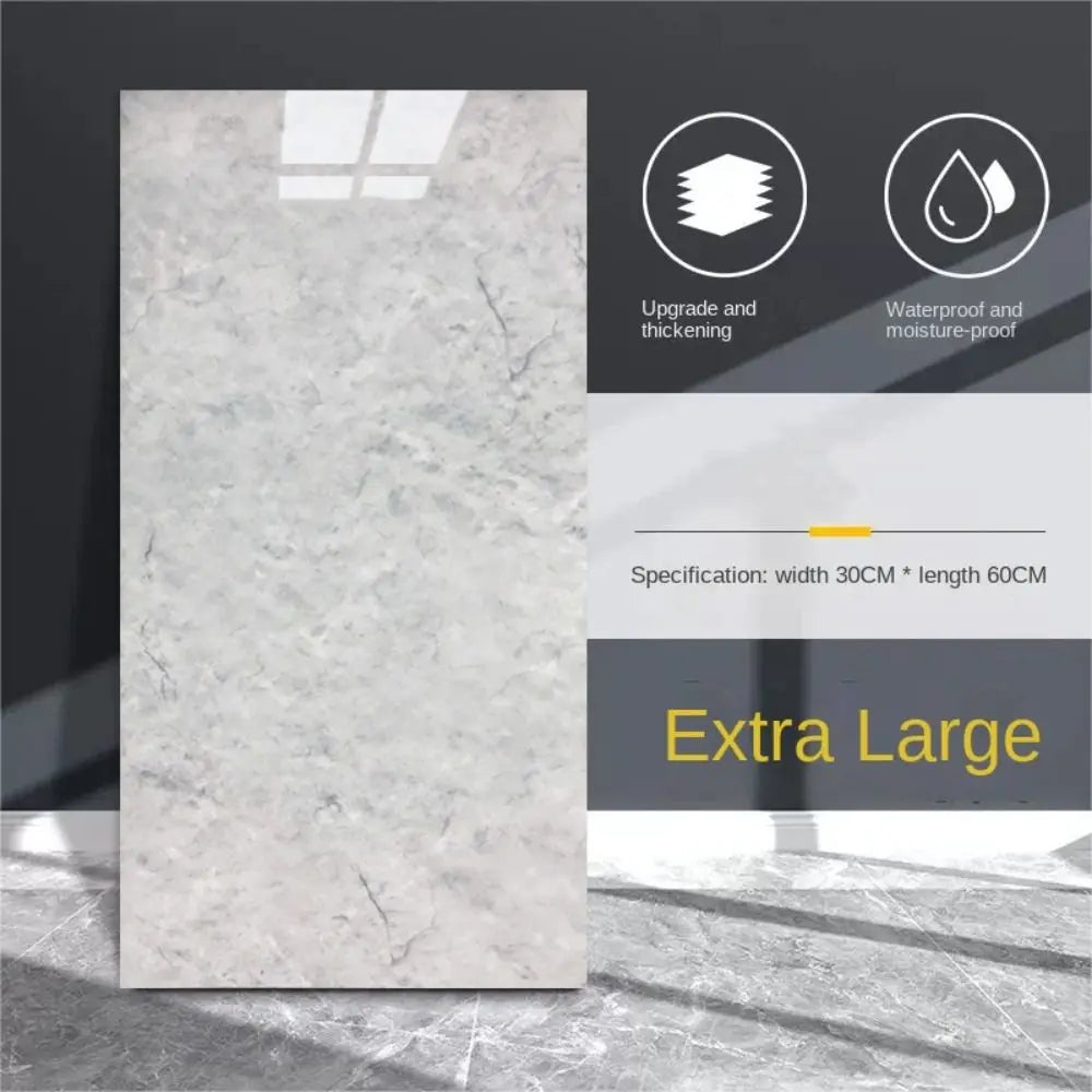 10Pcs Self-adhesive Marble Tiles Sticker Waterproof 30cmx60cm Tiles Floor Stickers PVC Tile  Kitchen Bathroom Wall Sticker