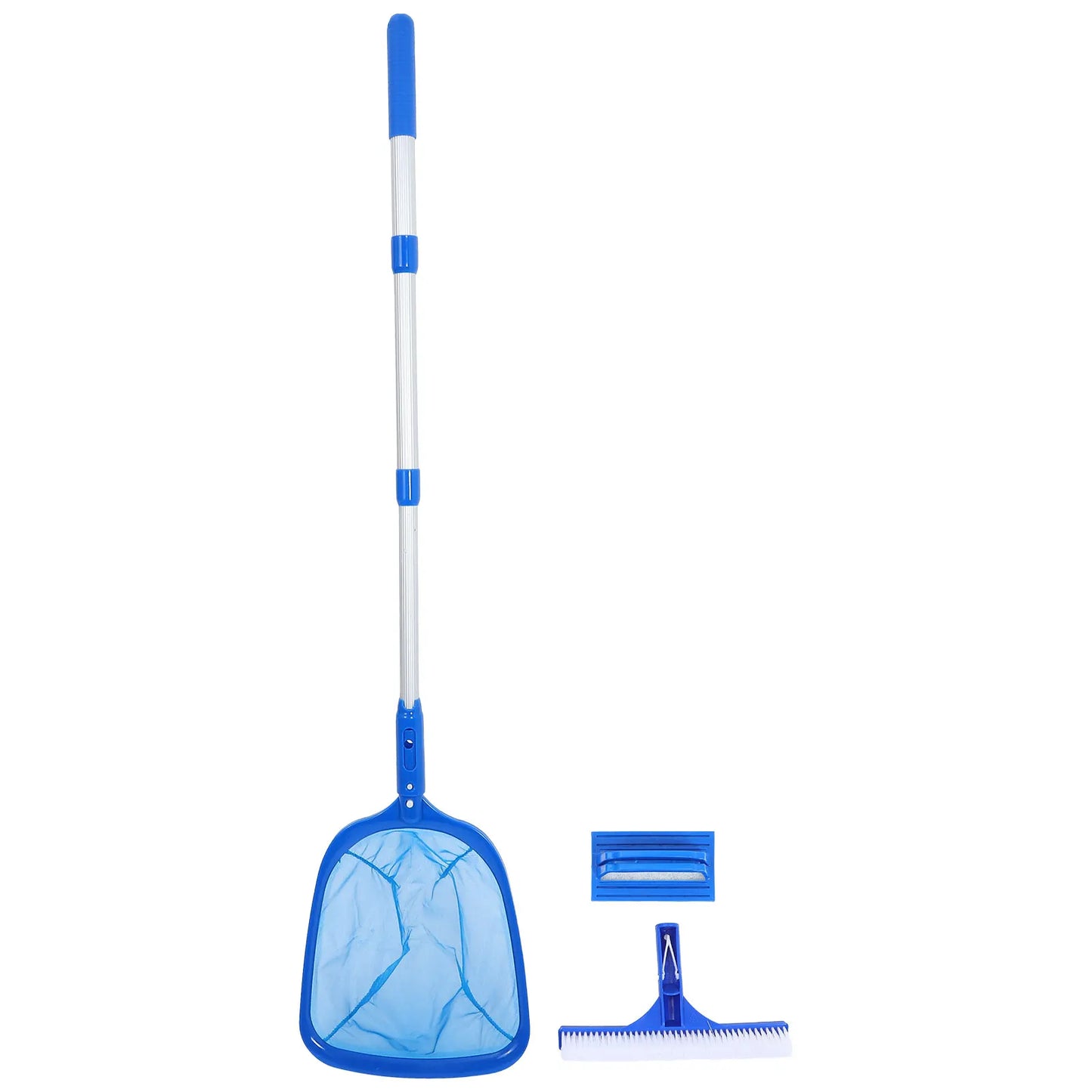 Swimming Pool Cleaning Set Maintenance Tools Pond Scoop Net Brush with Pole Leaf Deep Rake Head Skimmer