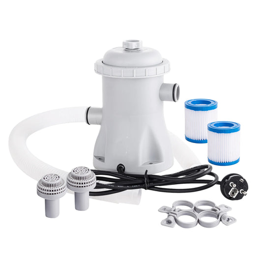 Pool Filter Pump 330 GPH Paddling Pool Electric Water Pump With 2 Pool Filter Cartridge Pool Pumps Above Ground Small Pool Filte