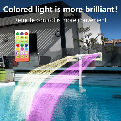 Pool Fountain with Lights for Inground and Above Ground Pools Dual Spray Adjustable Sprinkler pood Waterfall with 16-Colors LED