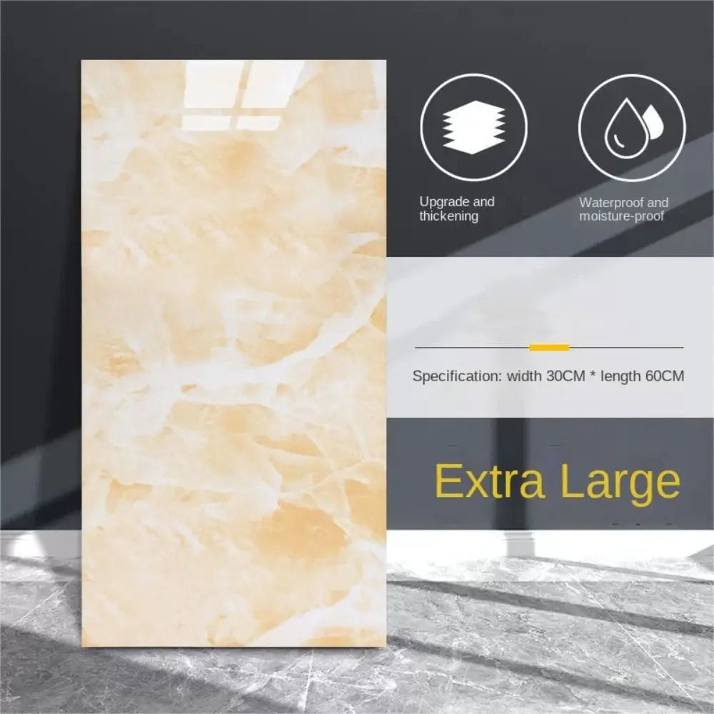 10Pcs Self-adhesive Marble Tiles Sticker Waterproof 30cmx60cm Tiles Floor Stickers PVC Tile  Kitchen Bathroom Wall Sticker