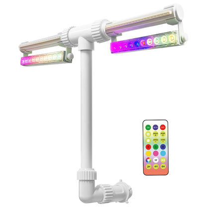 Pool Fountain with Lights for Inground and Above Ground Pools Dual Spray Adjustable Sprinkler pood Waterfall with 16-Colors LED