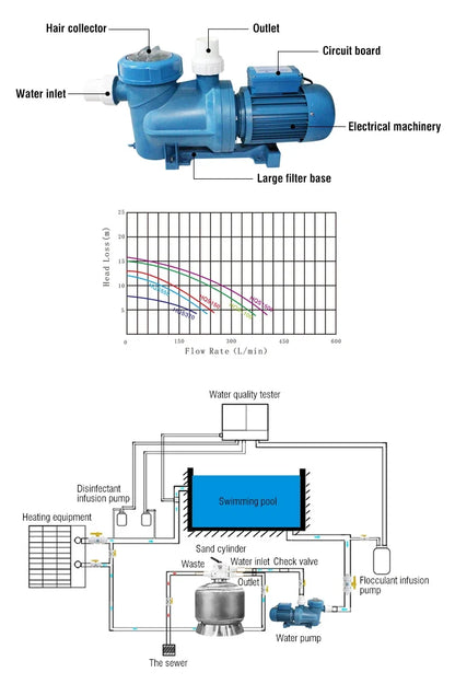 Swimming Pool PumpProfessional Wholesale Commercial Electric 800W Swimming Pool Pump