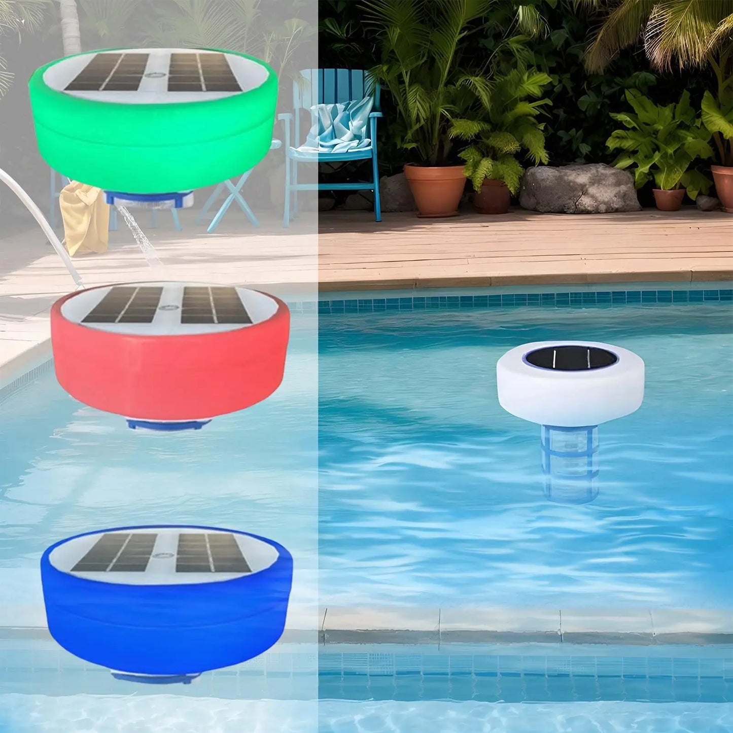 Solar Pool Ionizer Copper Pool Ionizer Floating Pool Ionizer Water Cleaner Water Purifier With Multi-Color LED Lights For Pool