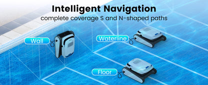 Wireless Pool Cleaner Wall Climbing Pool Vacuum Cleaner Battery Intelligent Navigation Pool Robot Floor and Wall Waterline