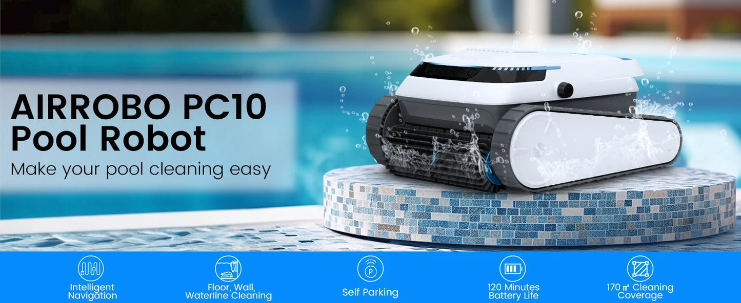 Wireless Pool Cleaner Wall Climbing Pool Vacuum Cleaner Battery Intelligent Navigation Pool Robot Floor and Wall Waterline