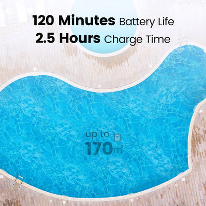 Wireless Pool Cleaner Wall Climbing Pool Vacuum Cleaner Battery Intelligent Navigation Pool Robot Floor and Wall Waterline