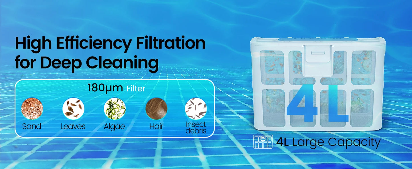 Wireless Pool Cleaner Wall Climbing Pool Vacuum Cleaner Battery Intelligent Navigation Pool Robot Floor and Wall Waterline