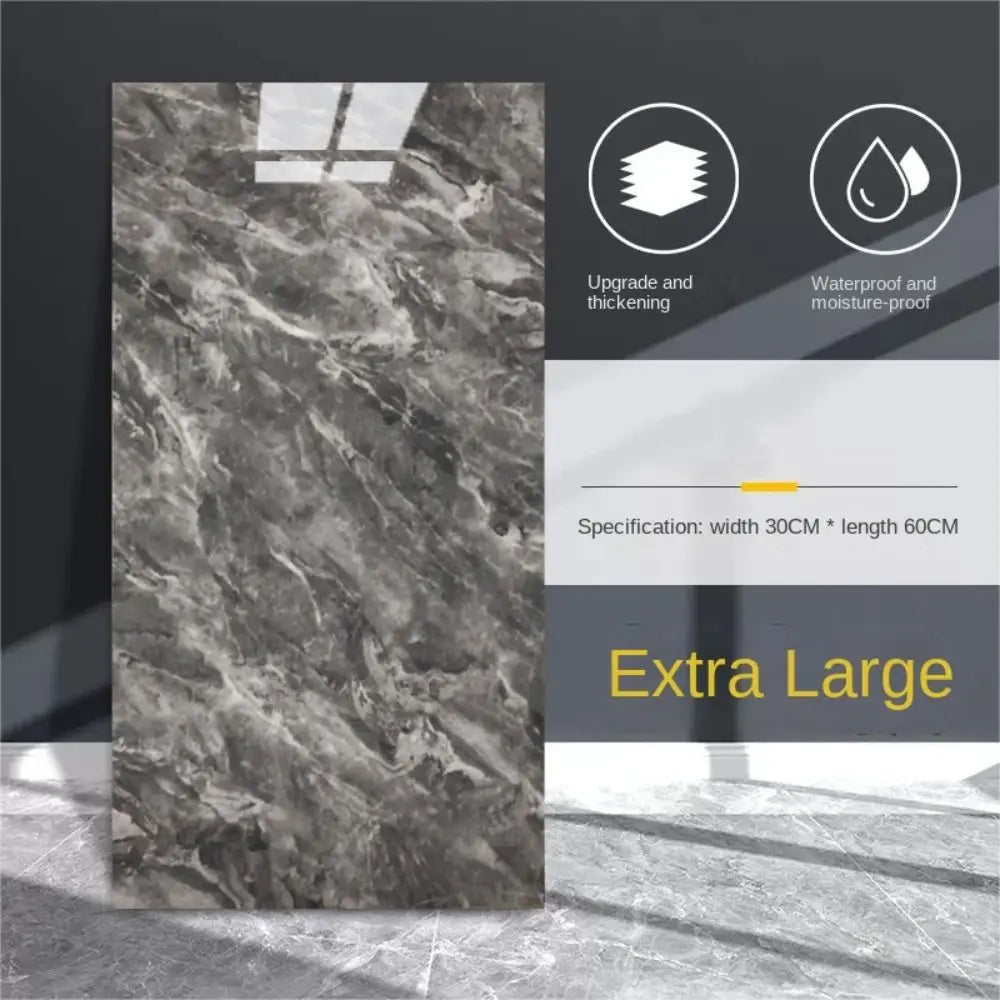 10Pcs Self-adhesive Marble Tiles Sticker Waterproof 30cmx60cm Tiles Floor Stickers PVC Tile  Kitchen Bathroom Wall Sticker