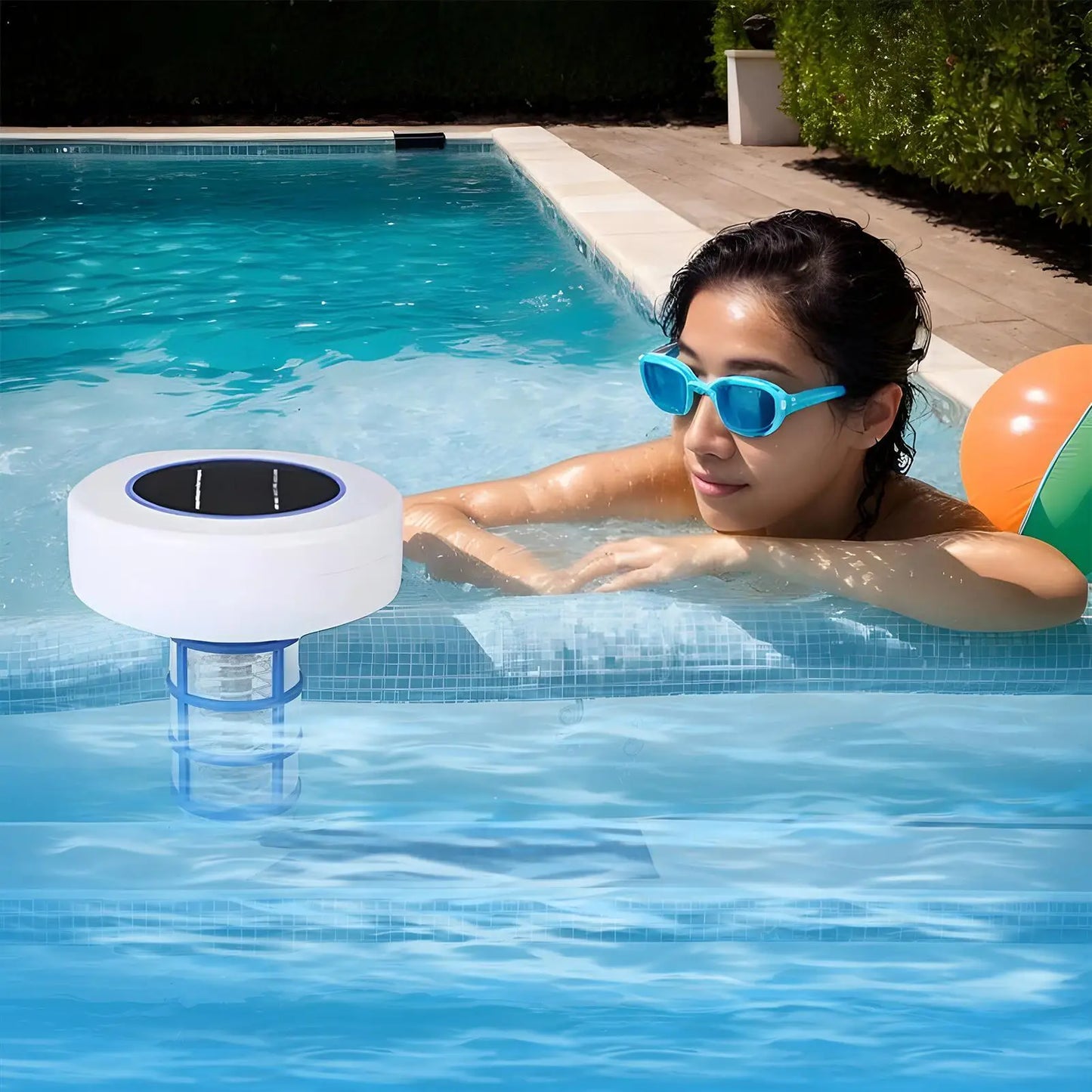Solar Pool Ionizer Copper Pool Ionizer Floating Pool Ionizer Water Cleaner Water Purifier With Multi-Color LED Lights For Pool