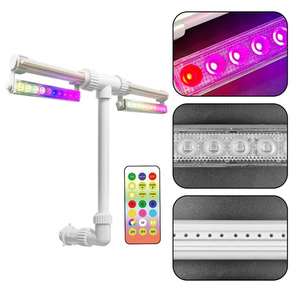 Pool Fountain with Lights for Inground and Above Ground Pools Dual Spray Adjustable Sprinkler pood Waterfall with 16-Colors LED