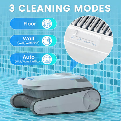 Wireless Pool Cleaner Wall Climbing Pool Vacuum Cleaner Battery Intelligent Navigation Pool Robot Floor and Wall Waterline