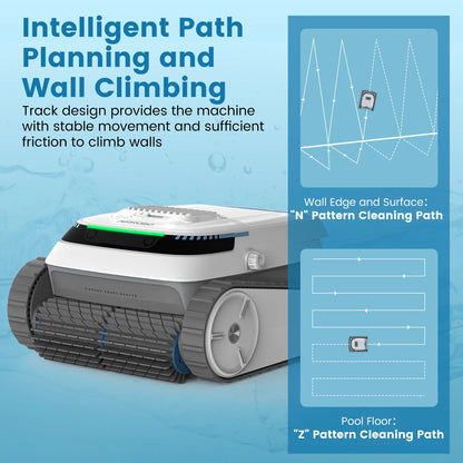 Wireless Pool Cleaner Wall Climbing Pool Vacuum Cleaner Battery Intelligent Navigation Pool Robot Floor and Wall Waterline